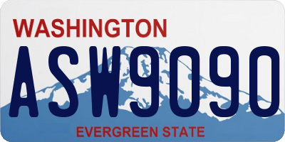 WA license plate ASW9090