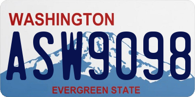 WA license plate ASW9098