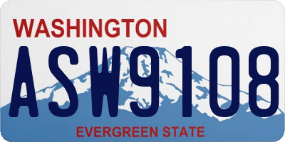 WA license plate ASW9108