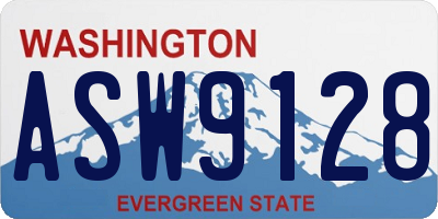 WA license plate ASW9128