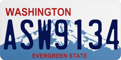 WA license plate ASW9134