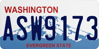 WA license plate ASW9173