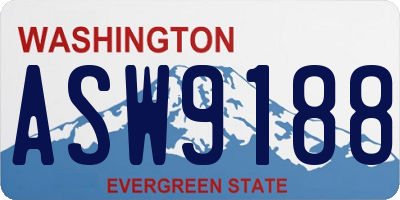WA license plate ASW9188