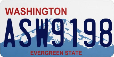 WA license plate ASW9198