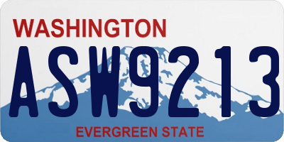 WA license plate ASW9213