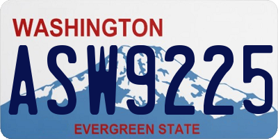 WA license plate ASW9225