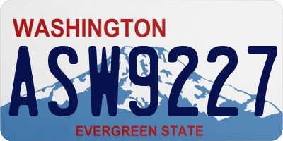 WA license plate ASW9227