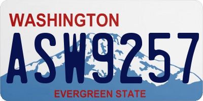 WA license plate ASW9257