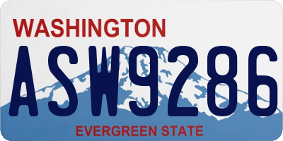 WA license plate ASW9286
