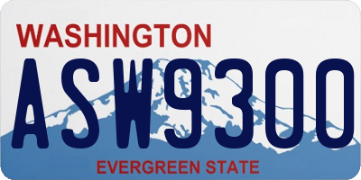WA license plate ASW9300