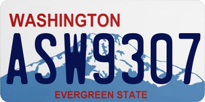 WA license plate ASW9307