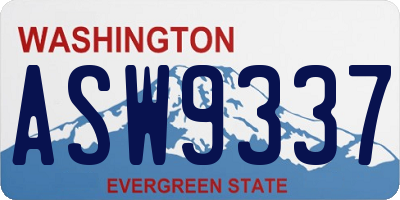 WA license plate ASW9337