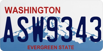 WA license plate ASW9343