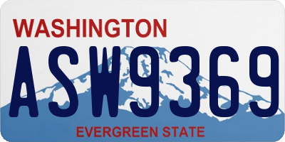 WA license plate ASW9369
