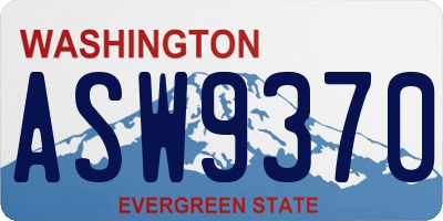 WA license plate ASW9370