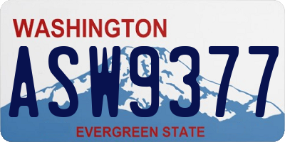 WA license plate ASW9377