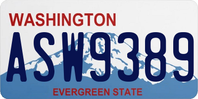 WA license plate ASW9389