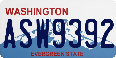 WA license plate ASW9392