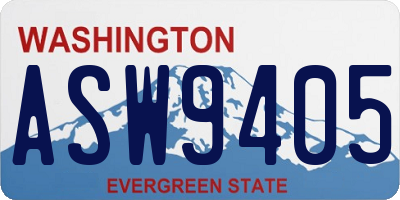 WA license plate ASW9405