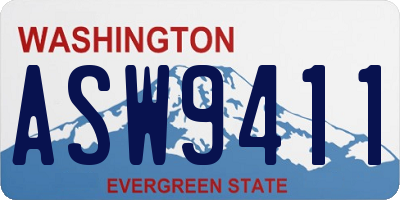 WA license plate ASW9411