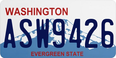 WA license plate ASW9426