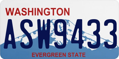 WA license plate ASW9433