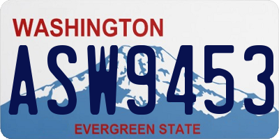 WA license plate ASW9453