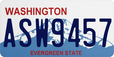 WA license plate ASW9457