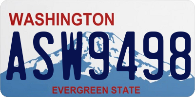 WA license plate ASW9498