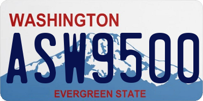 WA license plate ASW9500
