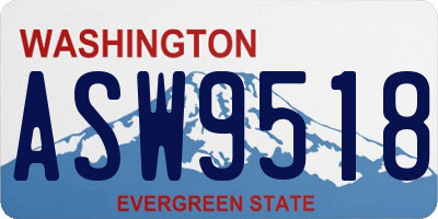 WA license plate ASW9518