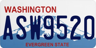 WA license plate ASW9520
