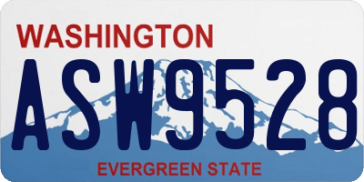 WA license plate ASW9528