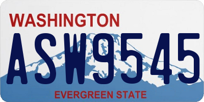WA license plate ASW9545