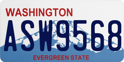 WA license plate ASW9568