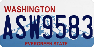 WA license plate ASW9583