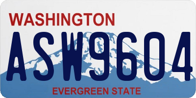 WA license plate ASW9604