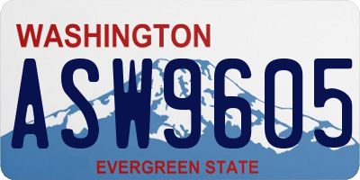 WA license plate ASW9605