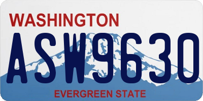 WA license plate ASW9630