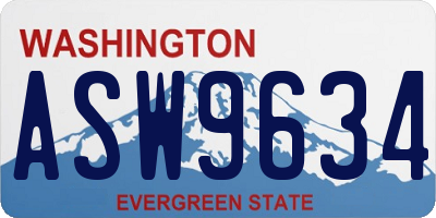 WA license plate ASW9634