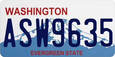WA license plate ASW9635