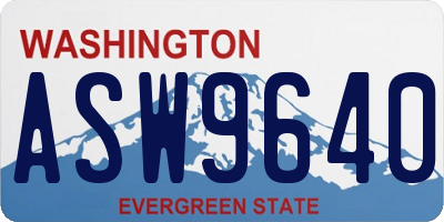 WA license plate ASW9640