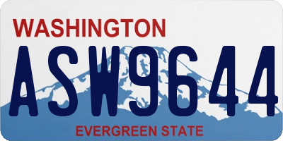 WA license plate ASW9644