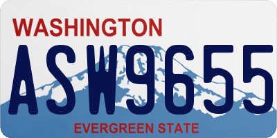 WA license plate ASW9655