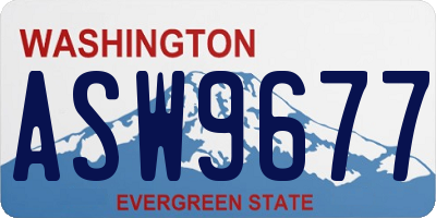 WA license plate ASW9677