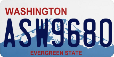 WA license plate ASW9680