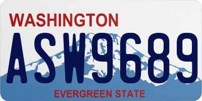 WA license plate ASW9689