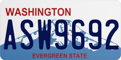 WA license plate ASW9692