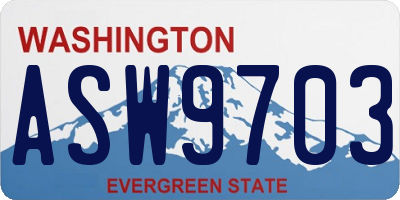 WA license plate ASW9703