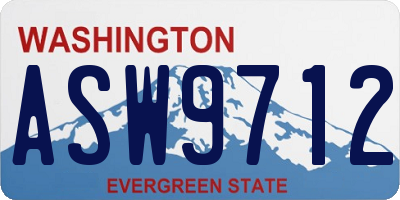 WA license plate ASW9712